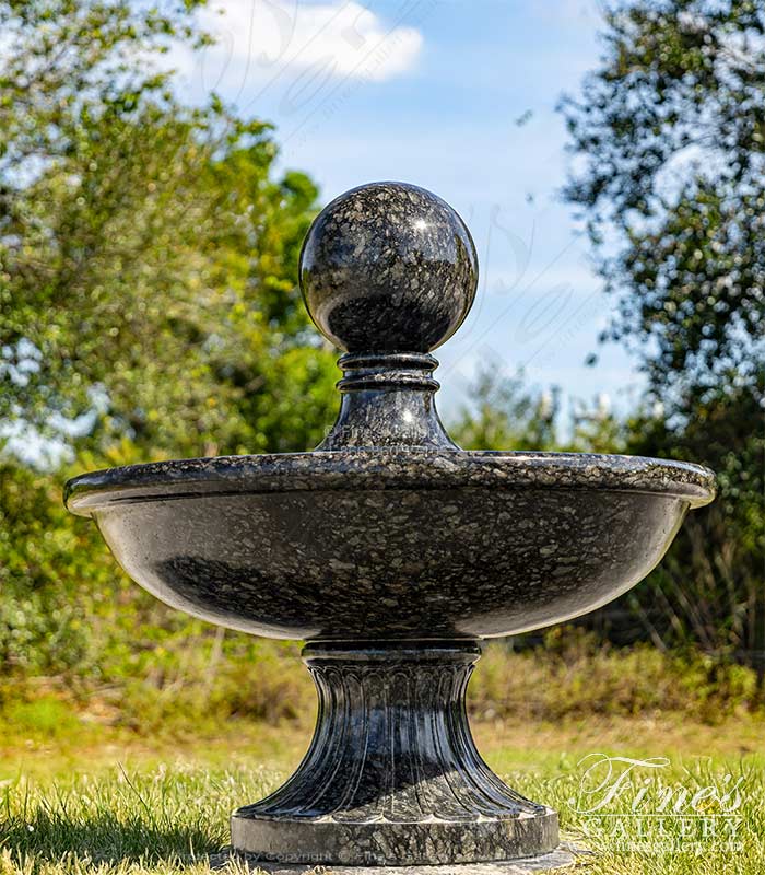 Contemporary Black Granite Sphere Fountain