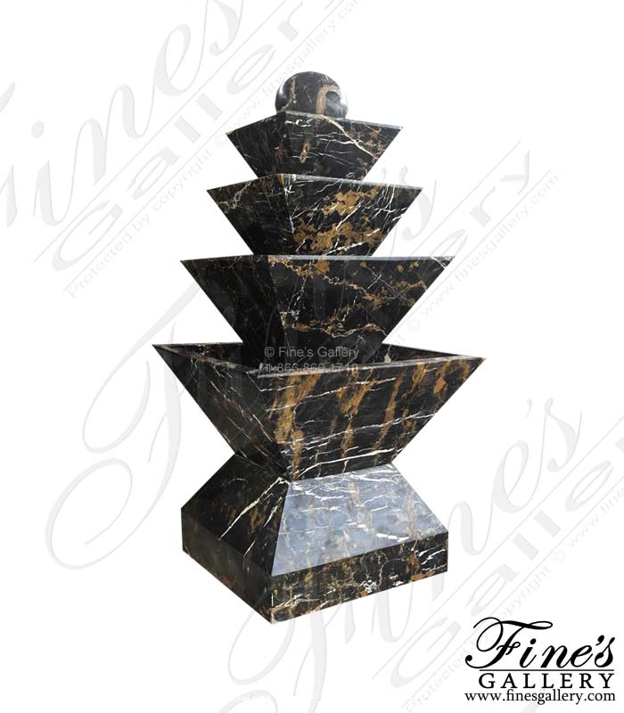 Four Tier MIchelangelo Black Marble Fountain