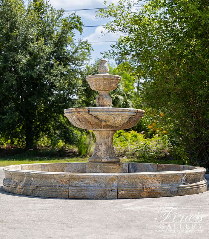 Two Tiered Fountain in Solid Granite