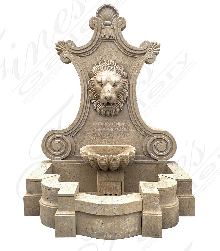 Aged Finish natural stone wall fountain