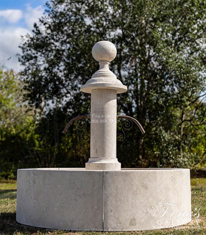 Countryside Fountain From Italy, Italian Quarried Roman Travertine