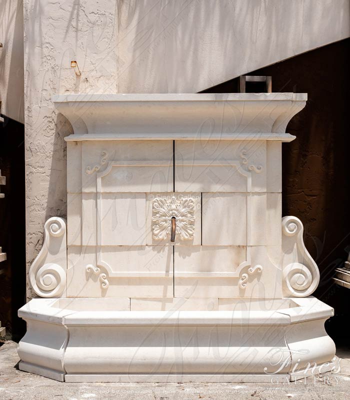 French Limestone Wall Fountain