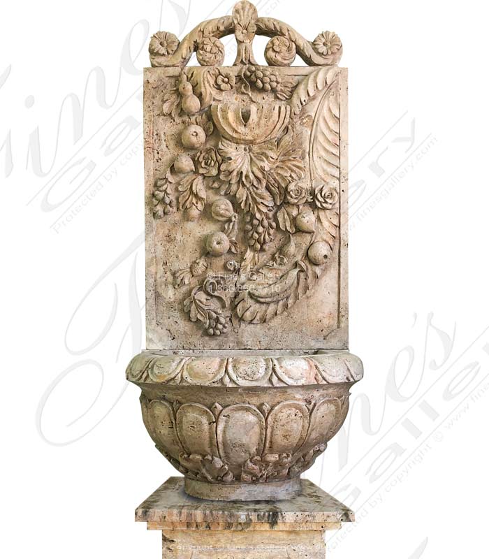 Grapevine Wall Fountain in Classic Travertine