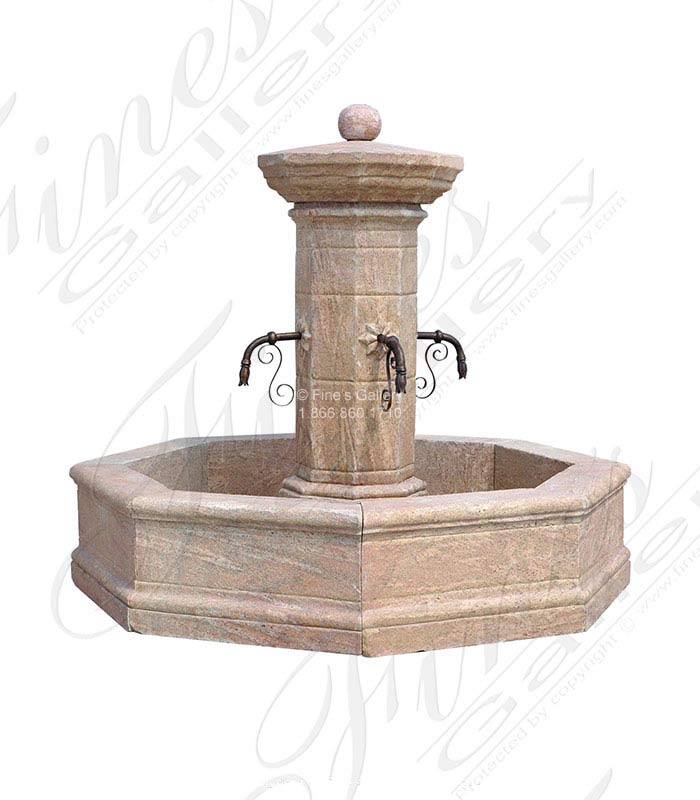 Aged Old World Granite Fountain