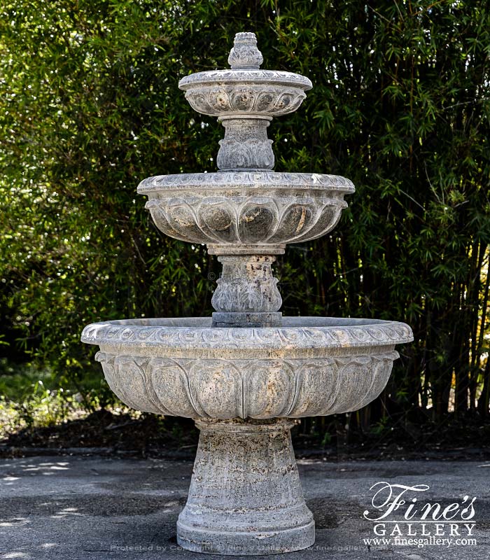 Egg and Dart Style Fountain in Earth Toned Granite