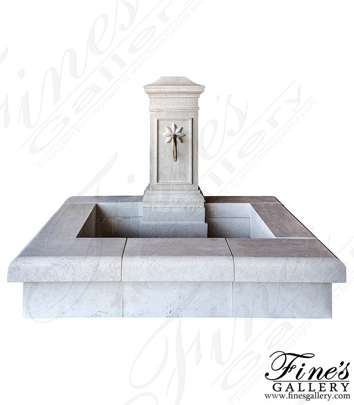 French Limestone Wall Fountain 