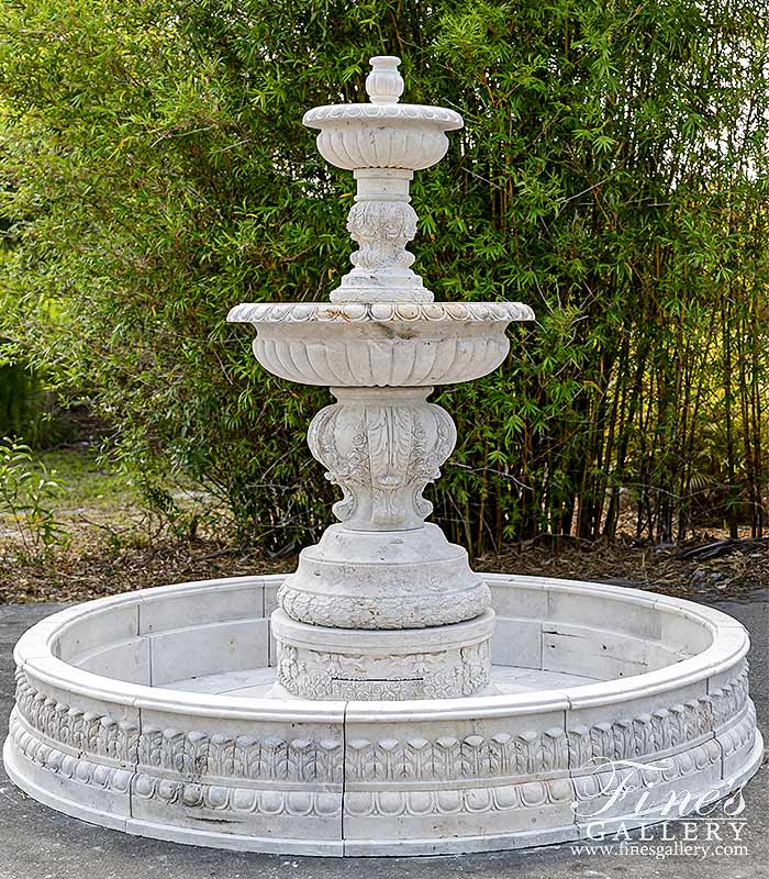 A Rare Elaborate Tiered Fountain in Classic Light Travertine