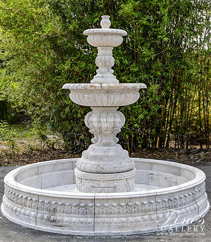 A Rare Elaborate Tiered Fountain in Classic Light Travertine