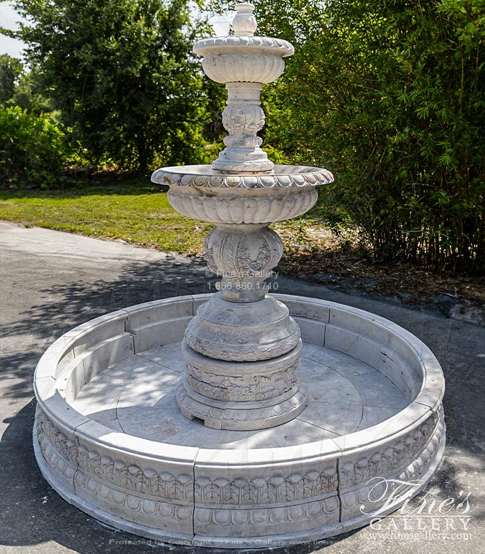 Elaborate Tiered Fountain in Classic Light Travertine