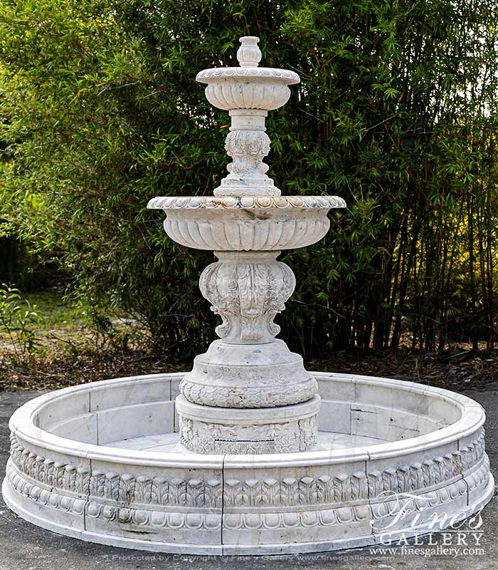 Elaborate Tiered Fountain in Classic Light Travertine