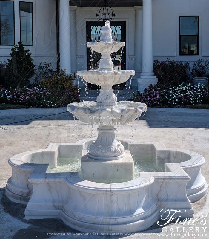 Three Tiered Lotus Shaped Fountain w/Accanthus carvings