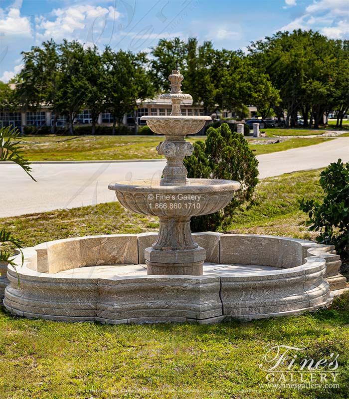 Outstanding Lion Themed Fountain in Antique Gold Granite