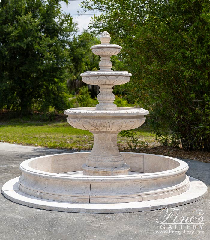 Tiered Fountain in Classic Light Travertine