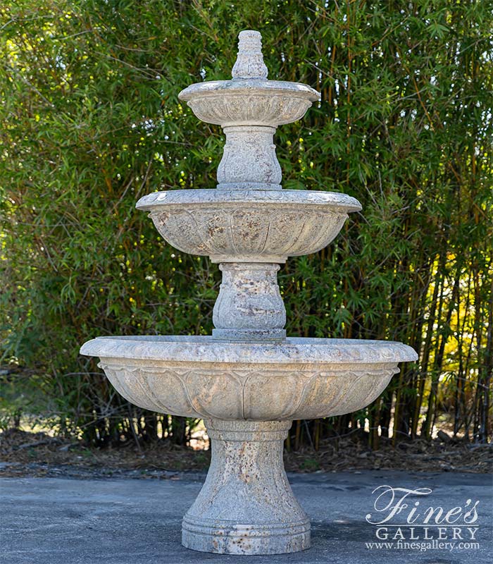 Oversized Tiered Fountain in Solid Granite
