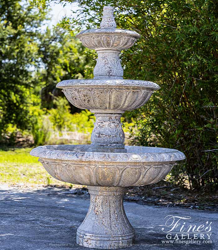 Oversized Tiered Fountain in Solid Granite