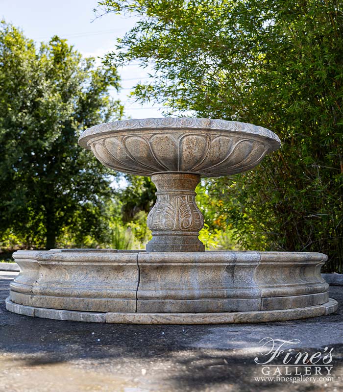 One Tiered Fountain in Solid Granite