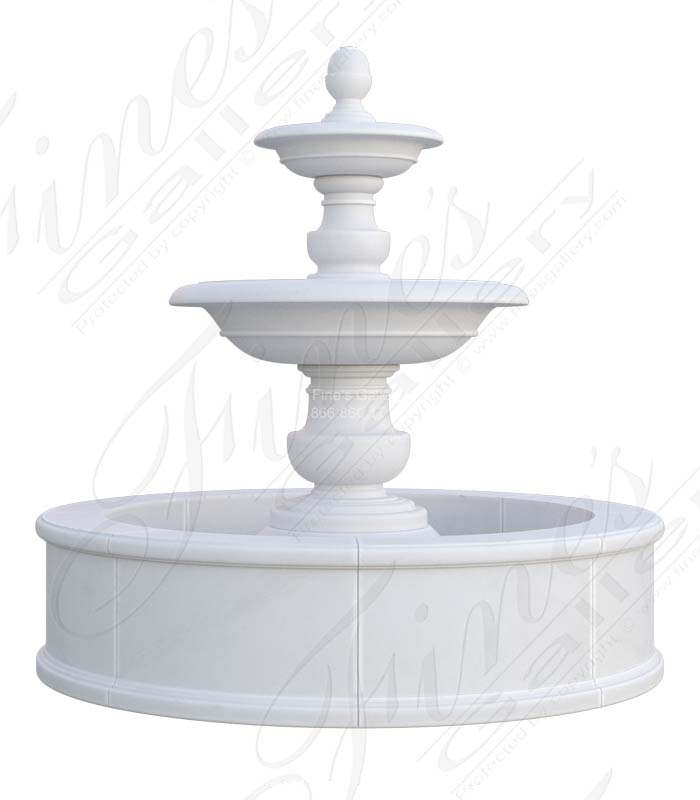 Contemporary Classic Fountain in White Marble