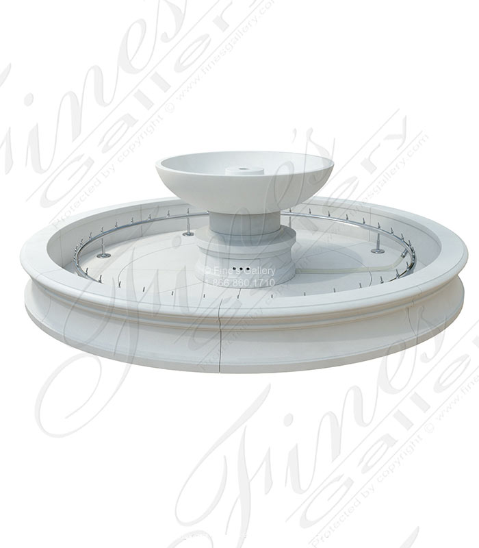 12 Foot Diameter Contemporary Classic Fountain in White Marble