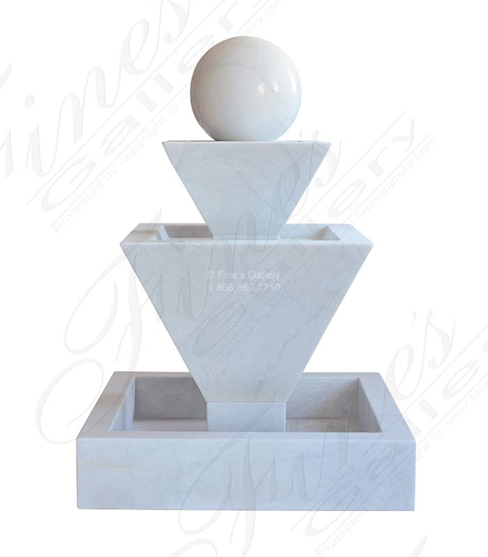 Classic Contemporary Fountain in White Marble