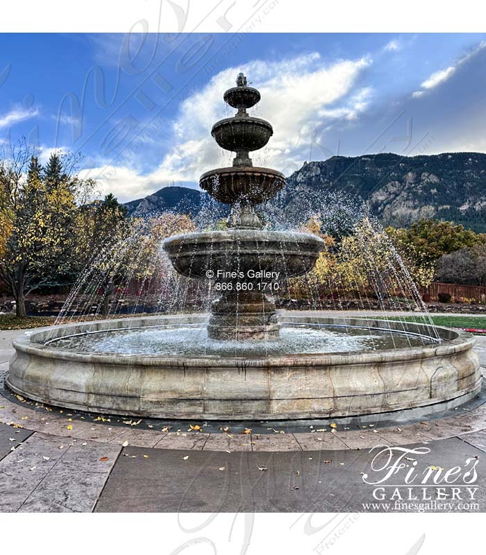 Oversized Tiered Fountain in Solid Granite