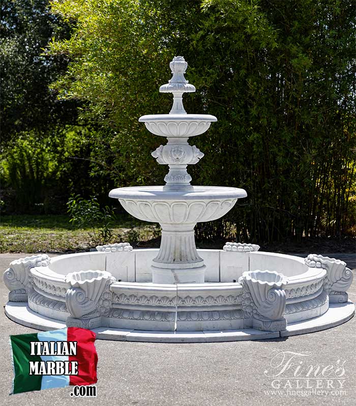 Tiered Versailles Marble Fountain in Statuary Marble