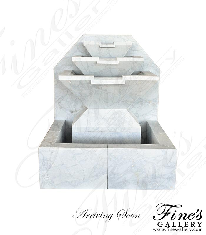 Clean Coastal Wall Fountain in White Marble