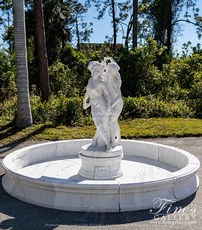 Graceful Beauties Fountain in Statuary Marble 