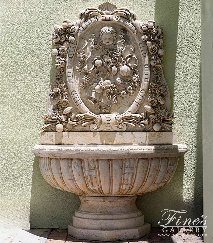 Large Outdoor Wall Fountain in Marble