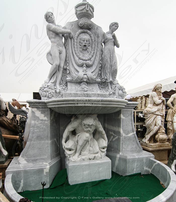 Roman Style Wall Fountain in Carrara Marble