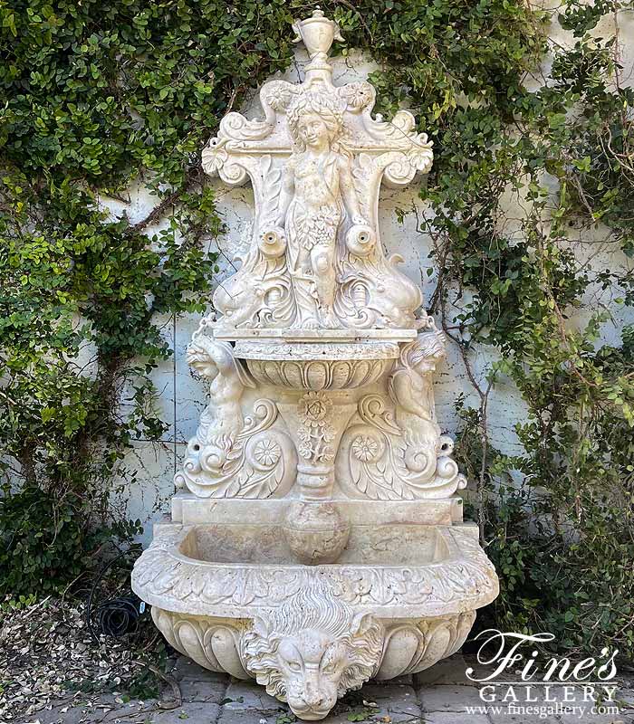 Italian Villa Travertine Wall Fountain