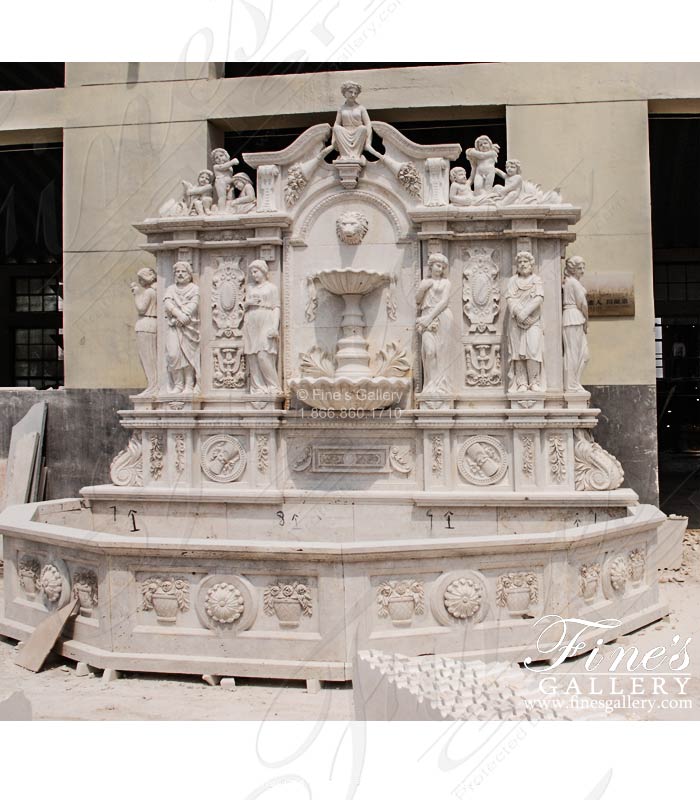 Ancient Roman Fountain in Hand Carved Marble