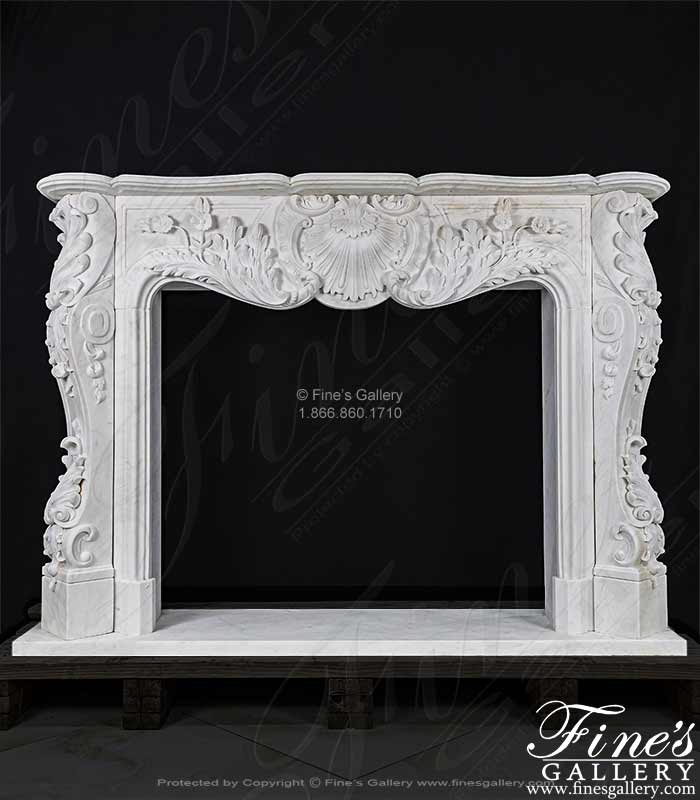 French Versailles White French Marble Fireplace