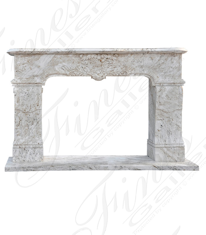 Travertino Scabas Marble Fireplace