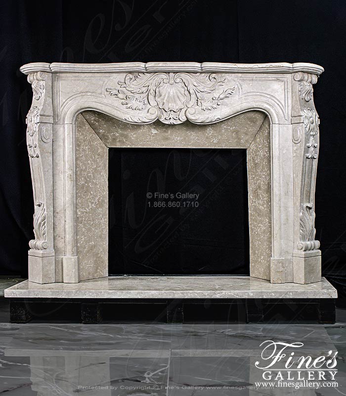 Louis XIV Botticino Semi Classico Fireplace Mantel