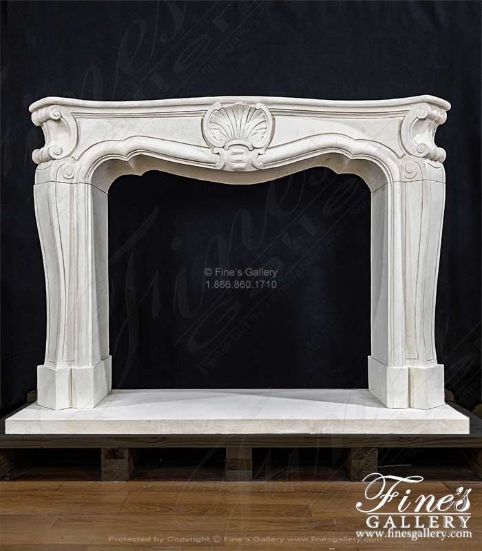 French Themed Limestone Mantel