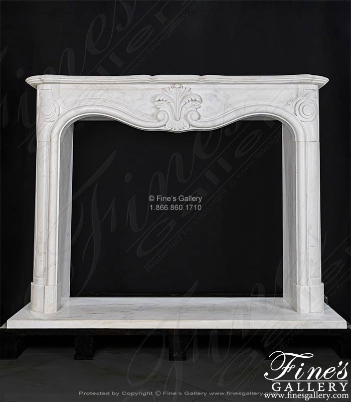 Elegant Statuary White Marble Fireplace