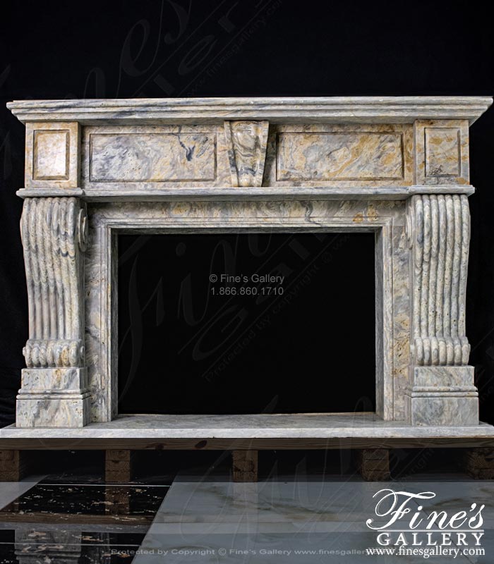 Orobico Light Marble Fireplace