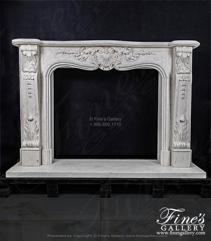 Italian Perlino Light Marble Fireplace