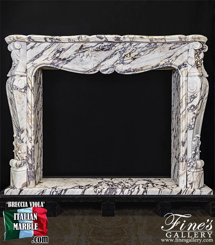 Louis VI Mantel in Italian Breccia Viola Marble