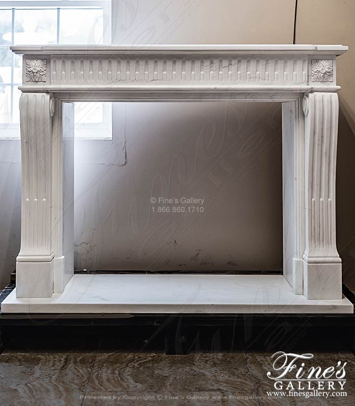 Fluted Regency Louis XVII Mantel in Statuary White