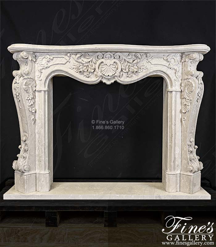 Rococo Era Mantel in Italian Perlato Royal Marble