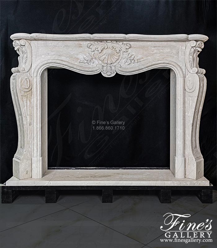 French Louis X Perlato Royal Italian Marble Fireplace Mantel