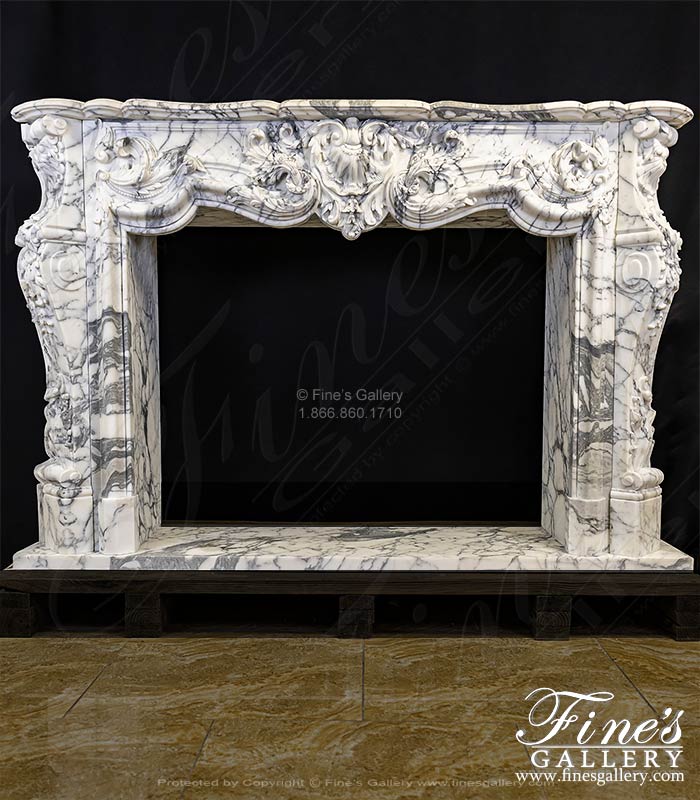 Exotic Calacatta Marble Louis XV French Style Mantel