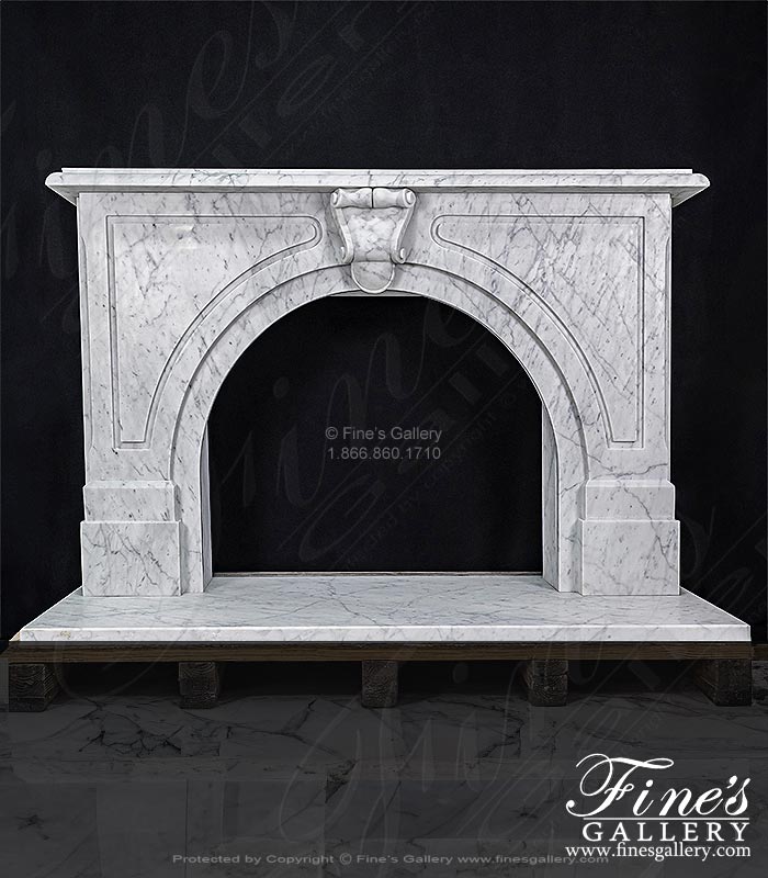 Arched Style Carrara Marble Fireplace