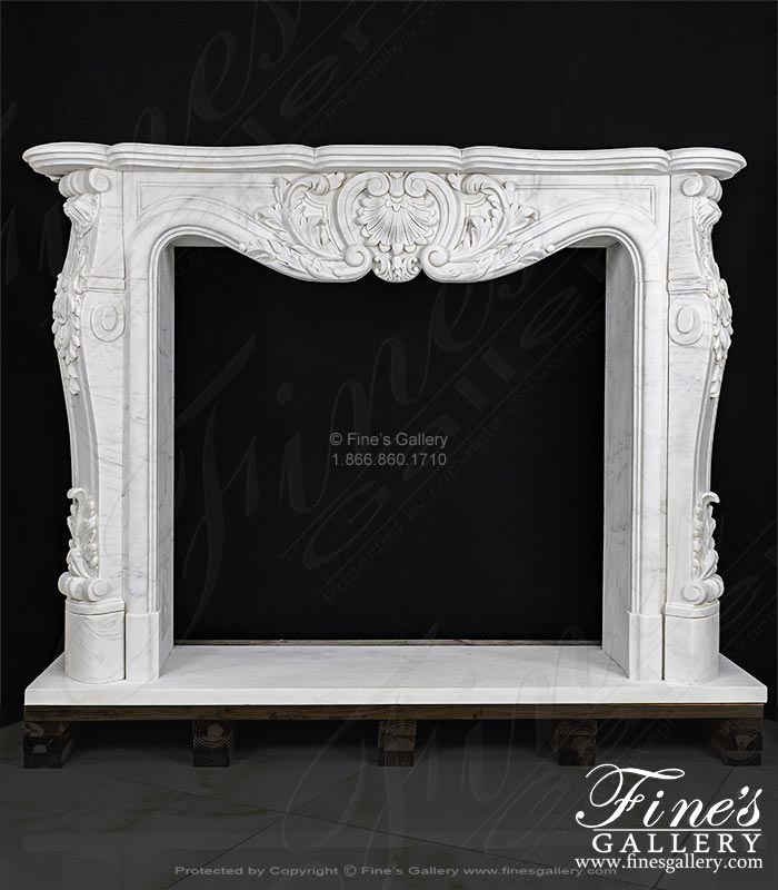 Traditional Louis XIV French Marble Fireplace Mantel