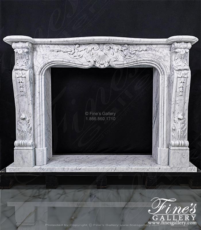 Carrara Marble French Style Fireplace Mantel