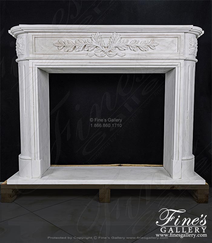 Imported Regency Style Fireplace Mantel in Statuary White Marble