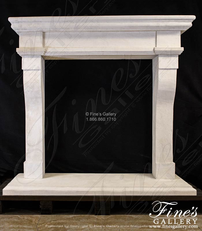 Rustic French Limestone Fireplace Mantel