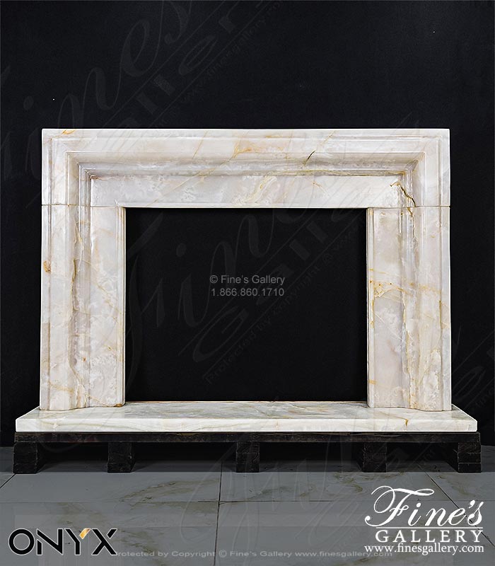 Luxurious Modern Style Fireplace Mantel in Rare Onyx