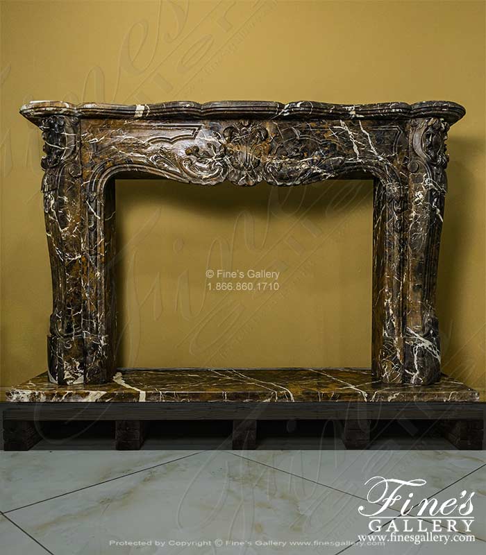 Louis XII Mantel in rare Portoro Marble